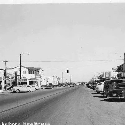 Black and white photo of the city of Anthony in 1962