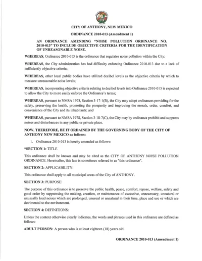 2010-013 Update Noise Ordinance Page 1