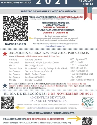 2021 Local Election Flyer Spanish