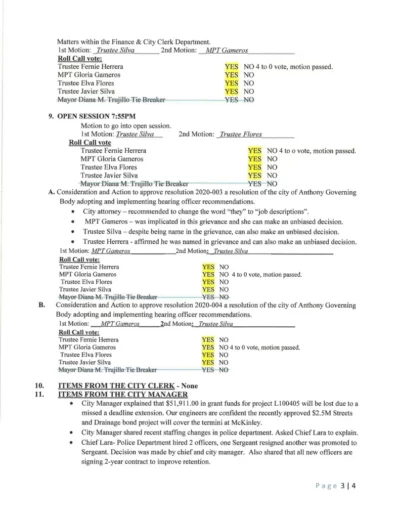 Board of Trustees Regular Meeting Minutes Page 3