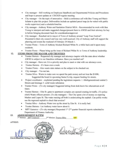 Board of Trustees Regular Meeting Minutes Page 4