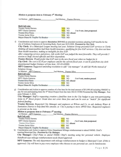 Board of Trustees Regular Meeting Minutes Page 3