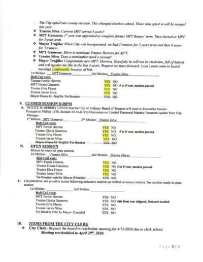 Board of Trustees Regular Meeting Minutes Page 5