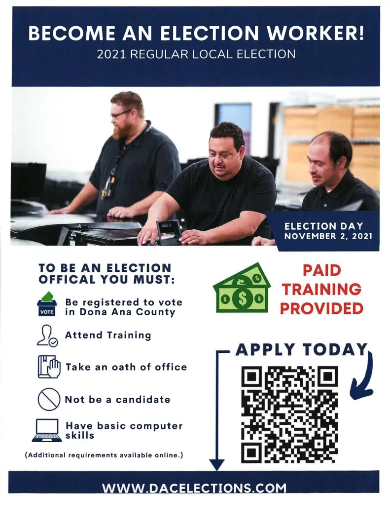 Become An Election Worker Flyer