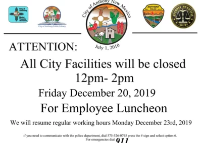 All City Facilities Closed Notice