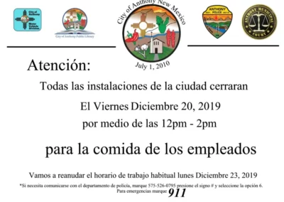 All City Facilities Closed Spanish Notice