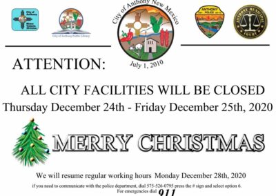 City Closed for Christmas Eve and Christmas Day Notice
