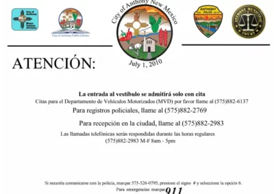 City Hall Municipal Complex Notice Spanish