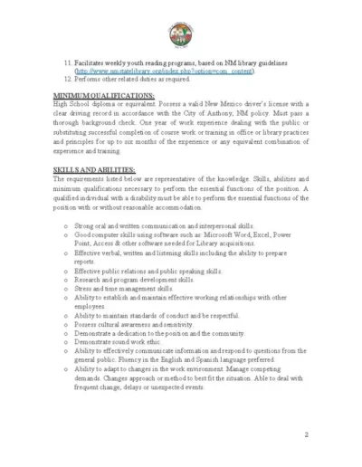 Library Assistant Job Posting Page 3