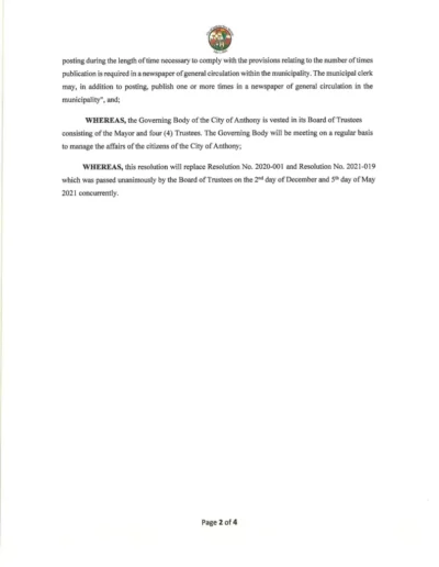 Adopted Resolution N0. 2022-001 Page 2