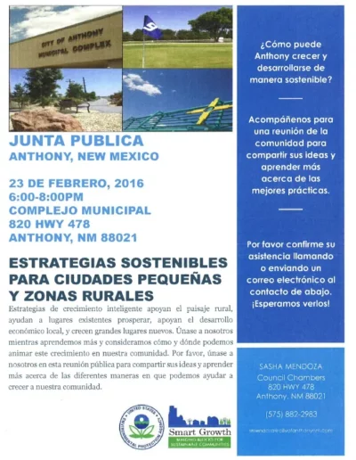 Sustainable Strategies Meeting Flyer Spanish