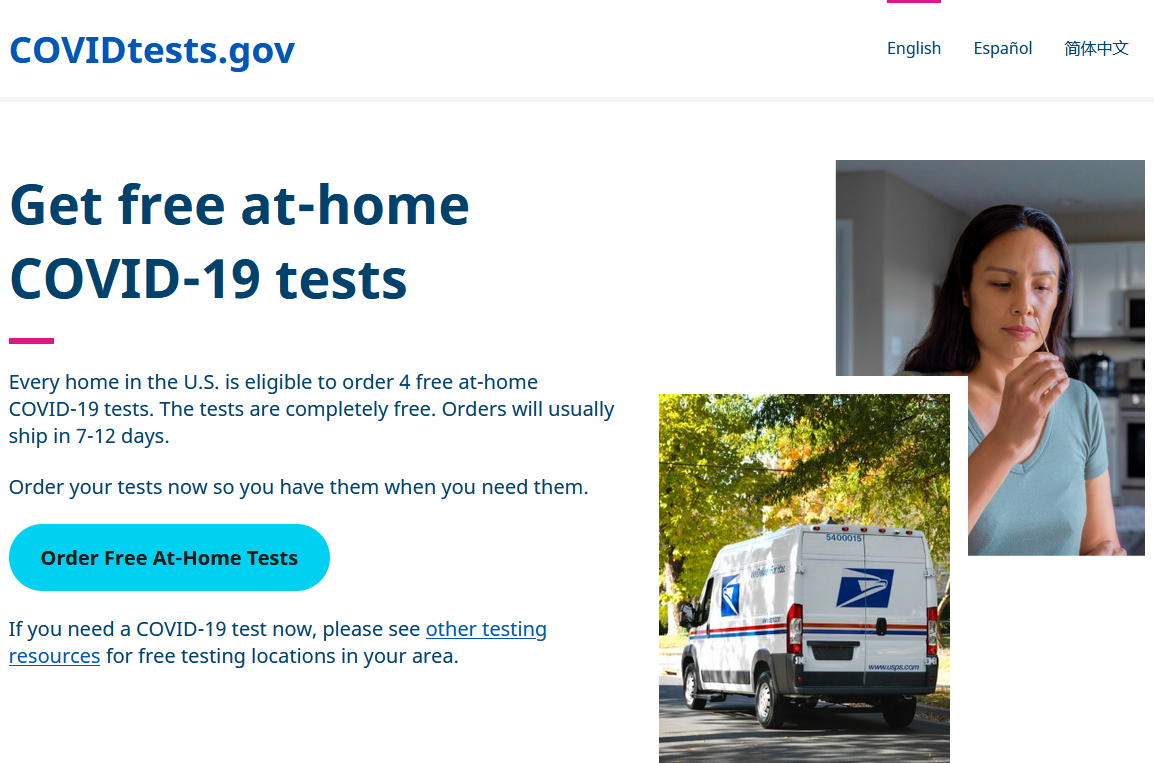 Get Free At Home COVID-19 tests 