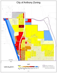 City of Anthony Zoning Map