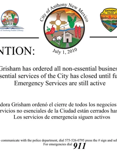 City Closes All Non-Essential Services Notice
