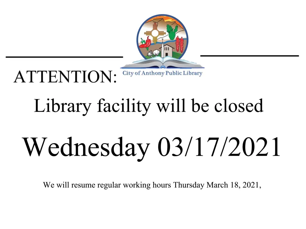 Library Closed Noticed