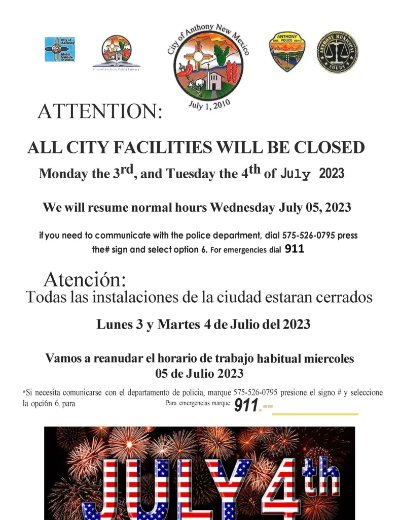 City Facilities Closed Notice