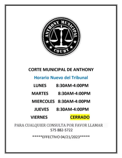 Court Hours Spanish