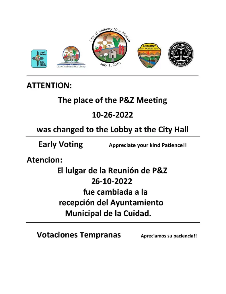 P&Z Meeting for Wednesday October 26th Attention Notice