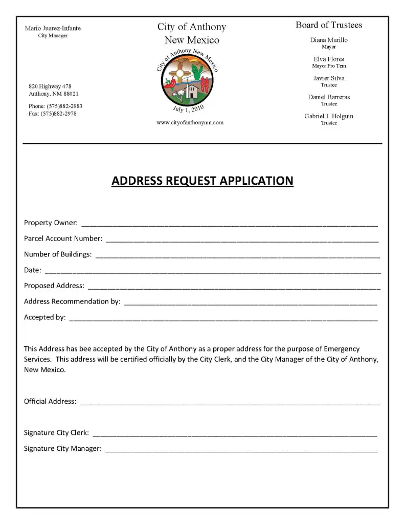Address Request Application