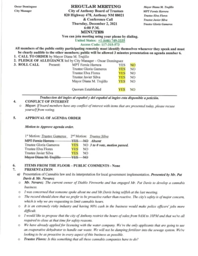 Board of Trustees Regular Meeting Minutes Page 1