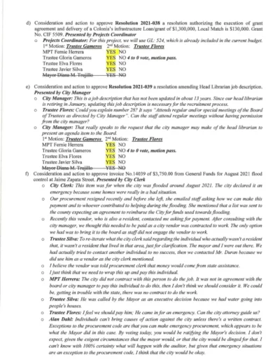 Board of Trustees Regular Meeting Minutes Page 4