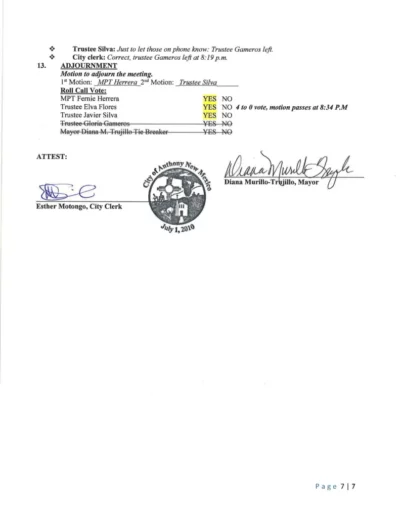 Board of Trustees Regular Meeting Minutes Page 7