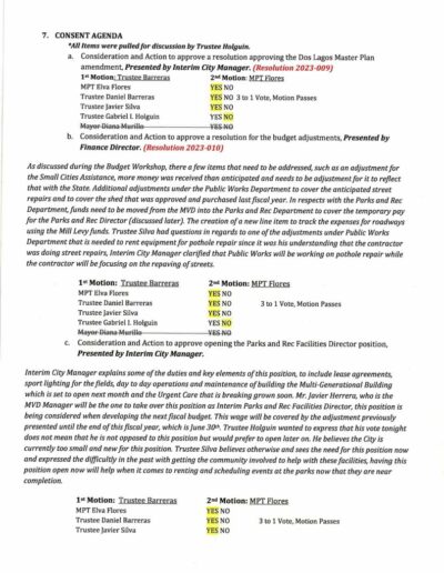 Board of Trustee Regular Meeting Minutes Page 2