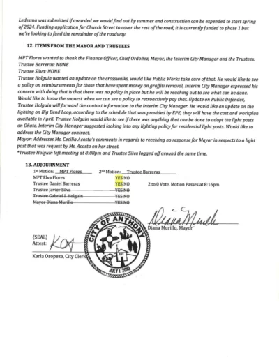 Board of Trustee Regular Meeting Minutes Page 6