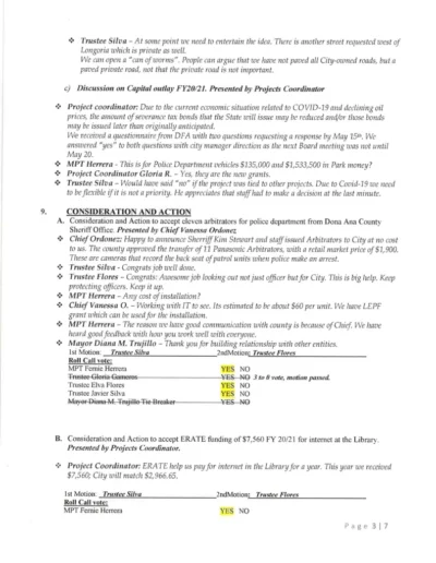 Board of Trustee Regular Meeting Minutes Page 3