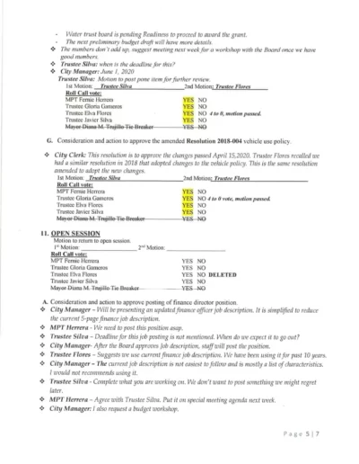 Board of Trustee Regular Meeting Minutes Page 5