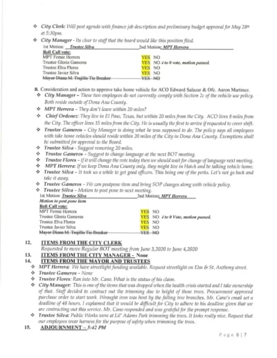Board of Trustee Regular Meeting Minutes Page 6