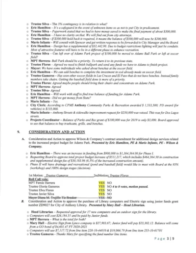 Board of Trustees Regular Meeting Minutes Page 3