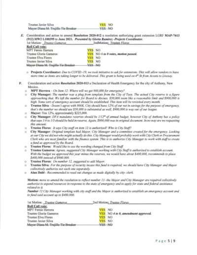 Board of Trustees Regular Meeting Minutes Page 5