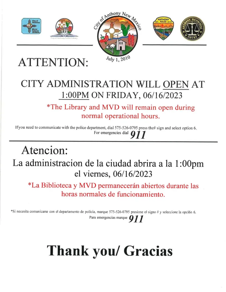 City Opening Notice