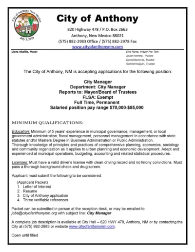 City Manager Job Posting Page 1