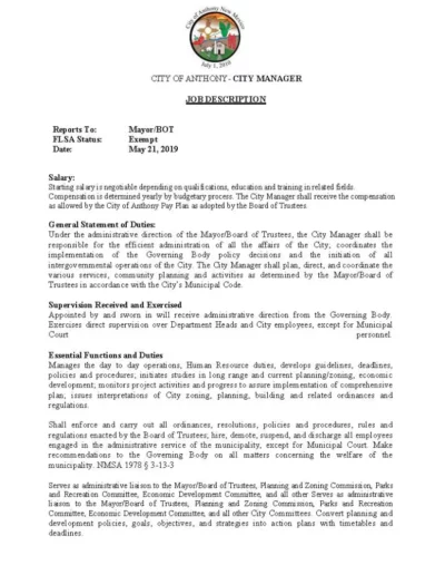 City Manager Job Posting Page 2