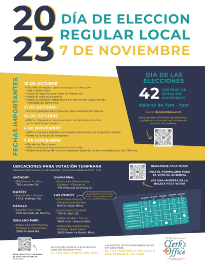 2023 Regular Local Election Day Flyer Spanish