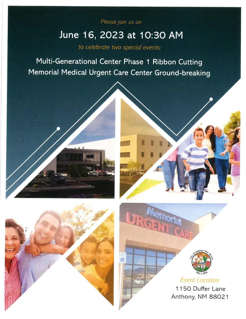 Multi-Generational Center Phase 1 Ribbon Cutting/Memorial Medical Urgent Care Center Ground-Breaking