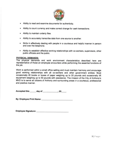 MVD Lead Clerk Job Posting Page 4