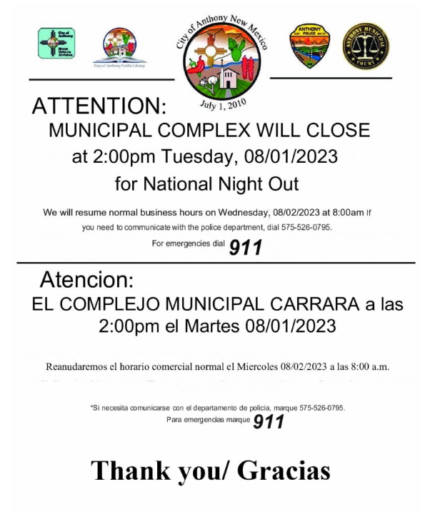 NNO Closure Notice