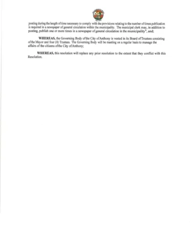 City of Anthony Open Meeting ACT Resolution 2023-01 Page 2