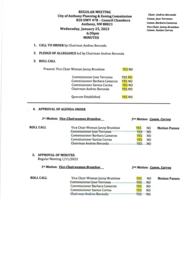 Planning & Zoning Regular Meeting Minutes Page 1