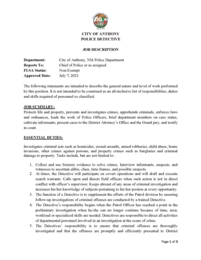 Police Detective Job Posting Page 2