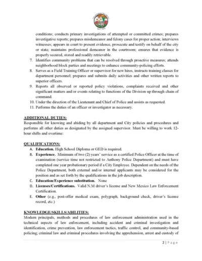 Police Sergeant Job Posting Page 3