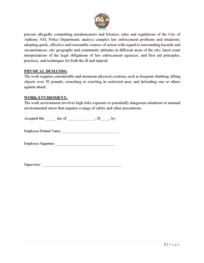 Police Sergeant Job Posting Page 4