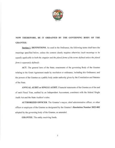 Ordinance N0. 2022-001 Page 2